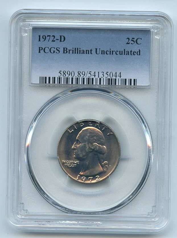 1972 D 25C Washington Quarter PCGS Brilliant Uncirculated BU - Image 1 of 1