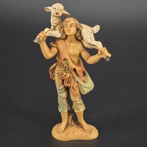 FONTANINI DEPOSE ITALY EARLY 5"GABRIEL w/LAMB 1983 NATIVITY VILLAGE FIGURE 123 - Picture 1 of 6
