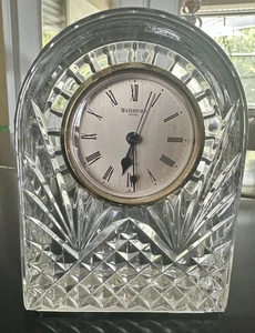 Waterford Kuppeluhr (groß), geschliffenes Bleikristall, 6 1/4", goldenes Zifferblatt, IRLAND - Bild 1 von 8