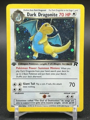 Pokemon TCG 1st Edition Dark Dragonite 5/82 Team Rocket Holo HP - Image 1 of 4