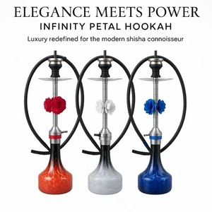 Infinity Petal Complete Hookah 72cm Red | Reverse Smoke Flow | Quiet Diffuser - Bild 1 von 3