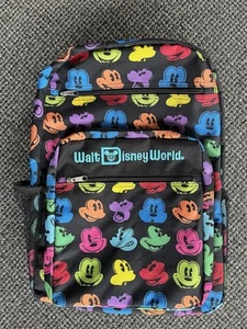 NEW Walt Disney World Parks Multicolor Mickey Mouse Large Backpack 18" X 13" - Picture 1 of 5