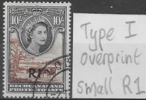 BECHUANALAND PROTEKTORAT 1961. 1r auf 10/- TYP 1 O/DRUCK V/F GEBRAUCHT SG.167 (D960) - Bild 1 von 2