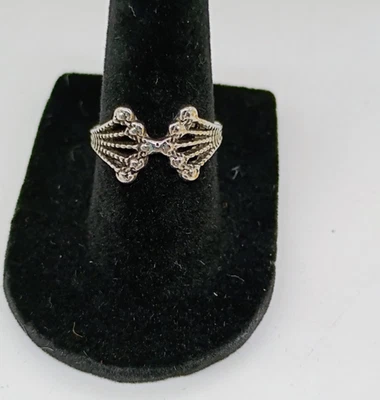 Anillo Flor Damas Estilo Art Deco Tono Plata Bisutería Talla 6 Foto 1 de 3