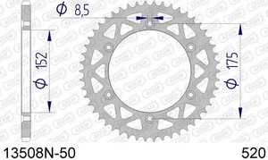 Piñon afam 13508N-50 En All Paso 520 YAMAHA IT 250 250 1982 - Imagen 1 de 1