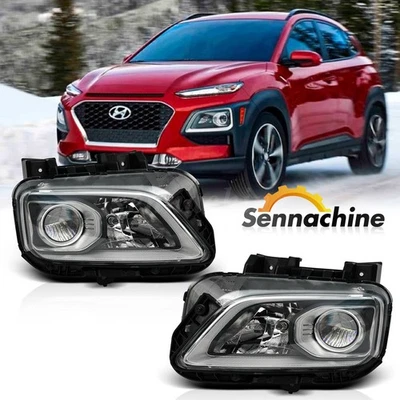 Fits 2018 2019 2020 2021 Hyundai Kona Halogen Headlight W/bulbs Left Right Pair - Image 1 of 4