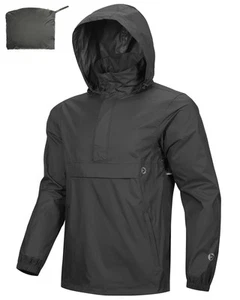 Men's Rain Jacket Waterproof Lightweight Packable Rain Pullover for Hiking Go... - Picture 1 of 6