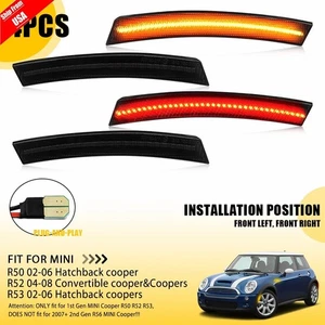 4x LED Side Marker Lights Front Rear Set for Mini R50 R52 R53 2002-2008 Smoked - Picture 1 of 15