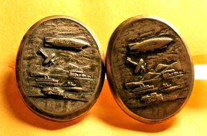 Ca 1929 BRITISH AIRSHIP R 100 CUFFLINKS SELDOM SEEN EXCELLENT SHAPE  C-1924 - Picture 1 of 5