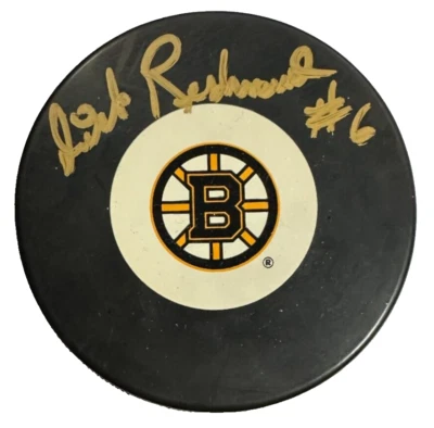 Disco de hockey autografiado por Dick Redmond Boston Bruins BAS Foto 1 de 3