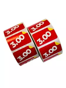 1000 1,5""x1"" $3,00 libri prezzo punto vendita etichette rosse e gialle adesivi" - Foto 1 di 6