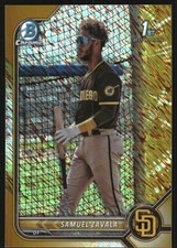 2022 Bowman Chrome Prospects Gold Shimmer Refractors #BCP203 Samuel Zavala /50