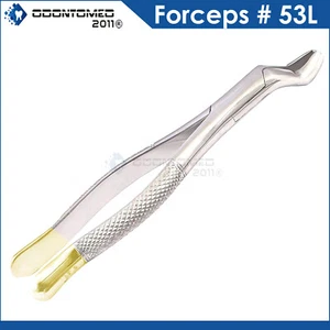 Pinzas de extracción de grado alemán 53L enchapadas en oro instrumentos de ortodoncia dental - Imagen 1 de 4