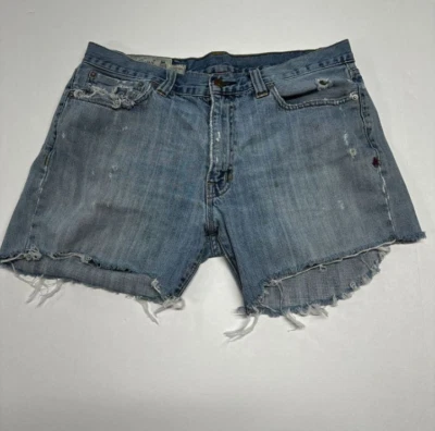 Pantalones cortos de mezclilla azul denim talla 33 Distressed American Living Foto 1 de 4