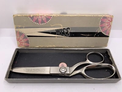 9" VTG LARGE WISS PINKING SEWING SHEARS SCISSORS IOB EXCELLENT CONDITION - Image 1 of 4