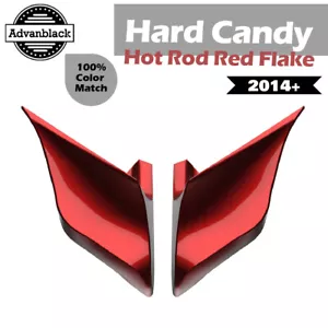 Hard Candy Hot Rod Red Flake Stretched Extended Side Cover For Harley Glide 14+ - Foto 1 di 11