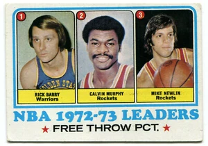1973-74 Topps #156 NBA Free Throw Pct. Leaders - R. Barry, C. Murphy & M. Newlin - Bild 1 von 2