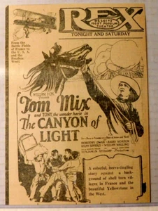 Tom Mix "Der Canyon des Lichts" Zeitung Kino Werbung 1927 - Bild 1 von 1