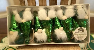 St. Patty’s Day Gnome Sequin Garland, 6 Feet, St. Patrick’s Day Gnome Garland - Picture 1 of 12