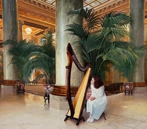 Greg Olsen - Prelude - Harp - Excellent Condition - S/N Lithograph - Signed - Picture 1 of 1