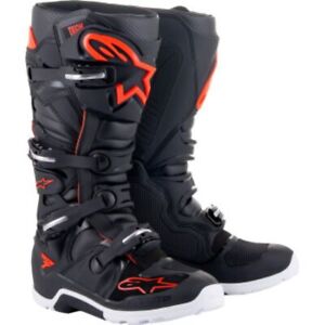 Alpinestars Tech 7 Enduro Black/Fluo Red Drystar Dirt Bike Motocross Gear Boots