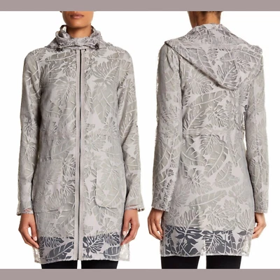 Chaqueta Parka con Capucha Zac Posen Kelly Burnout Sand [Talla Pequeña] #N784 Nueva con Etiquetas $395 Foto 1 de 4