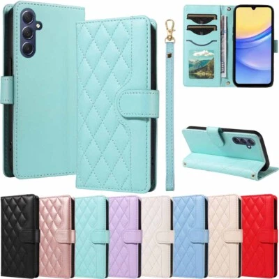 For Samsung A35 A25 A15 A55 A14 A34 A54 A13 A23 A33 Wallet Leather Case Cover - Image 1 of 4