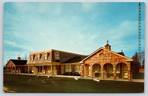 Lote de estacionamiento exterior postal vintage L-K Motel Norwalk Ohio OH - Imagen 1 de 2