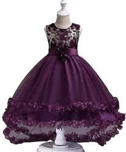 Purple / Aubergine Prom Party Dress - 140cm - Age guide 8-10 - Picture 1 of 5