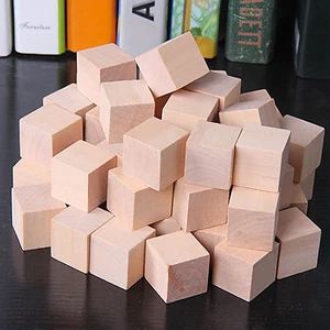 Natural Wooden Building Blocks Wood Cubes Craft Supplies DIY Craft Toys 8mm-80mm - Picture 1 of 6