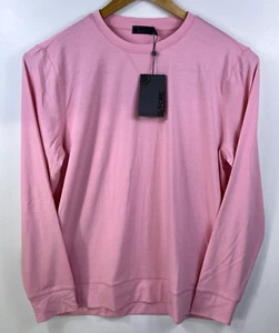 New G/Fore Luxe Crewneck Mid Layer Pullover Shirt Pink Long Sleeve Mens Large - Picture 1 of 5