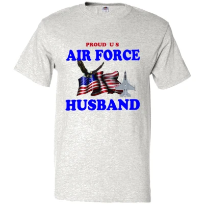 Camiseta Manga Corta Fuerzas Armadas Familia "Orgulloso Esposo de la Fuerza Aérea de los Estados Unidos" (FHUS) Foto 1 de 4