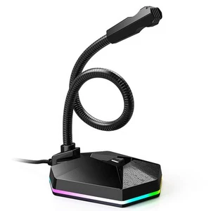 Computer Mic RGB USB Bendable 360° Omnidirectionnel Drive Free PC Desktop M Fit - Afbeelding 1 van 19