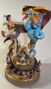 1992 Disney Aladdin Sanduhr musikalische leuchtende Schneekugel selten BESCHREIBUNG LESEN - Bild 1 von 8