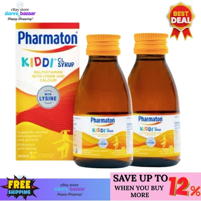 JARABE PHARMATON KIDDI CL 100 ML MULTIVITAMÍNICO CON LISINA Y CALCIO ENVÍO GRATUITO Foto 1 de 4