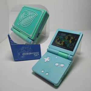 Nintendo Game Boy Advance SP - Animal Crossing AGS-101 V2 IPS Backlit Mod Blue - Picture 1 of 18