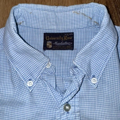 Camisa Manhattan Vintage Años 60 University Row Para Hombres Grande Rockabilly Cuerpo Corte MCM Foto 1 de 4