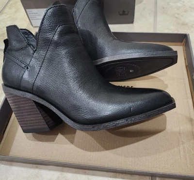 NUEVO en caja! Crown Vintage Mujer Botín Stavie Negro Cuero Real Talla 8M ¡LO ÚLTIMO! Foto 1 de 4