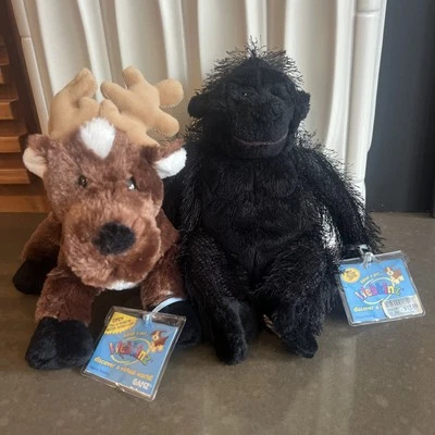 2 GANZ Webkins Reindeer & Gorilla - Plush Stuffed Animals - Image 1 of 4