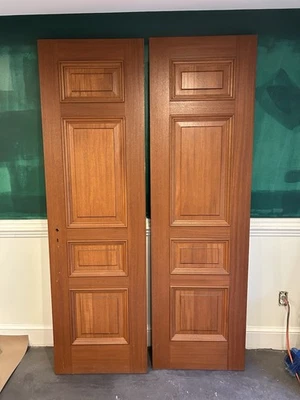 Porta de mogno vintage combinando interior 2" espessura madeira maciça antiga - Imagem 1 de 4