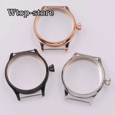 44MM Watch Case Fit ETA6497 6498 ST3600/3621 Movement Diamond Crown - Image 1 of 4