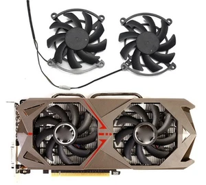 Paire Ventilateurs Ventilateur Refroidissement pour GTX 1070 1060-3GD5 GeForce GTX1060 GTX1070 Coloré - Photo 1/5