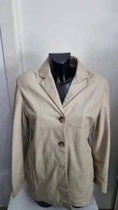 Vera Pelle Giacca In Pelle Donna Woman Tg 44 Beige AN09 - Picture 1 of 11