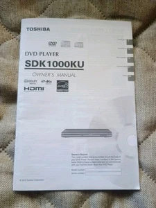 Owners User Manual Operating Instructions For Toshiba DVD Player SDK1000KU - Foto 1 di 4