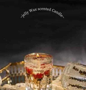 Luxury Design Multi Fragrance Natural Dried Flower Soy Wax Jelly Scented Candle - Picture 1 of 4