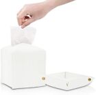 Leather Tissue Box Cover Square, Tissue case With Free Leather valet Tray