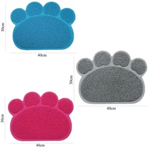 Multi-Purpose PAW Shape Pet Feeding Mat Small Dog/Puppy/Cat Food Bowl Place Mat - Picture 1 of 4