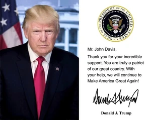 Personalized Donald Trump Autograph Your Name Custom Message 11 x 14 Photo - Picture 1 of 1