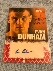 2010 Topps UFC ~ EVAN DUNHAM #2/8 Ruby Red SP AUTO CARD!!! RARE!! - Picture 1 of 3