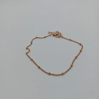 Tobillera de cadena de cuentas de oro rosa ajustable delicada minimalista joyería de moda delicada Foto 1 de 4